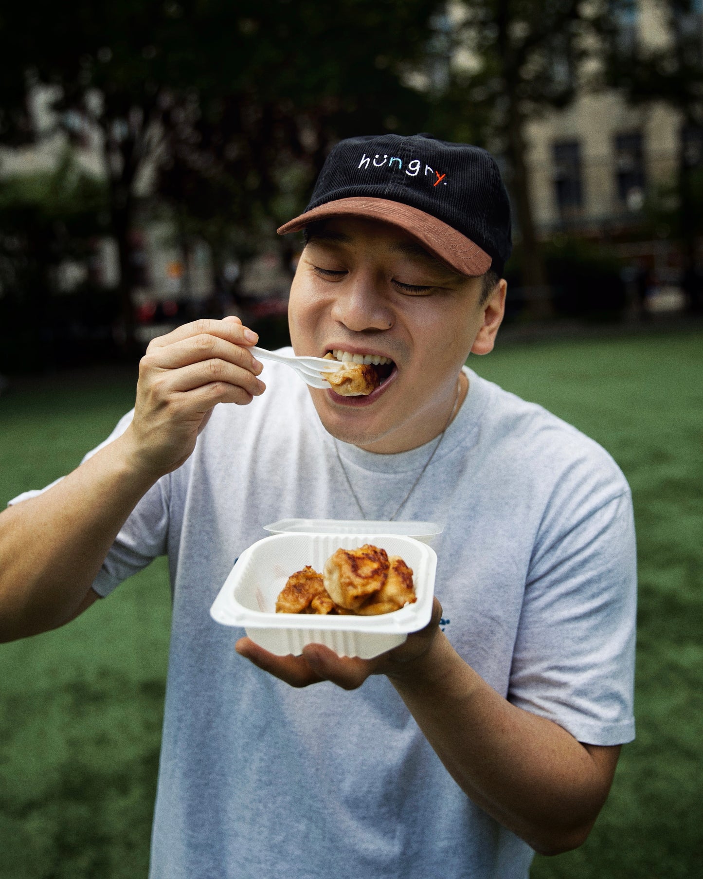 "hungry." Black Corduroy Cap