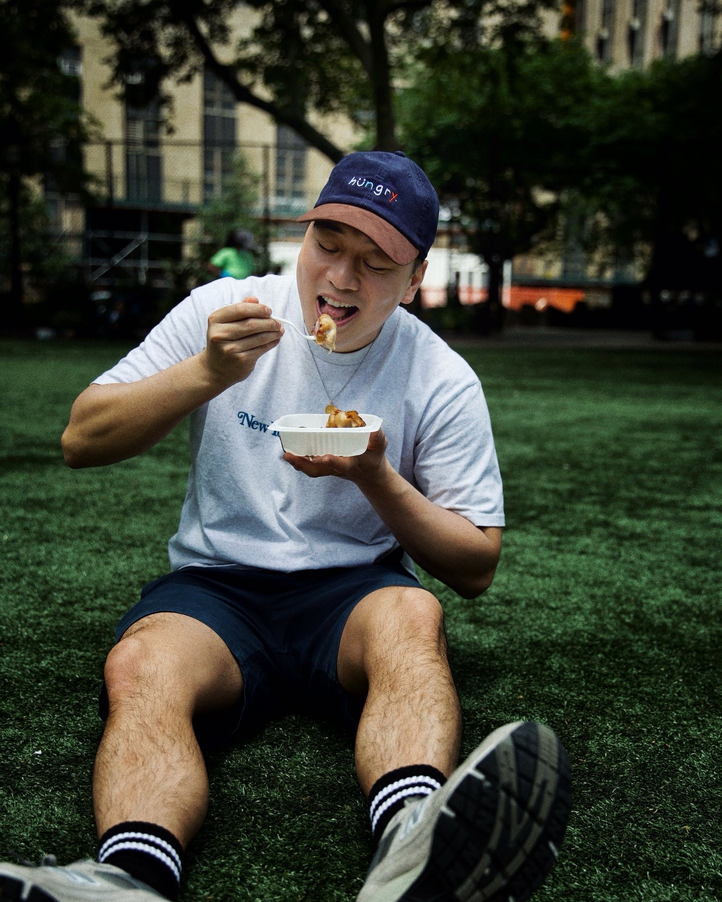 "hungry." Navy Corduroy Cap